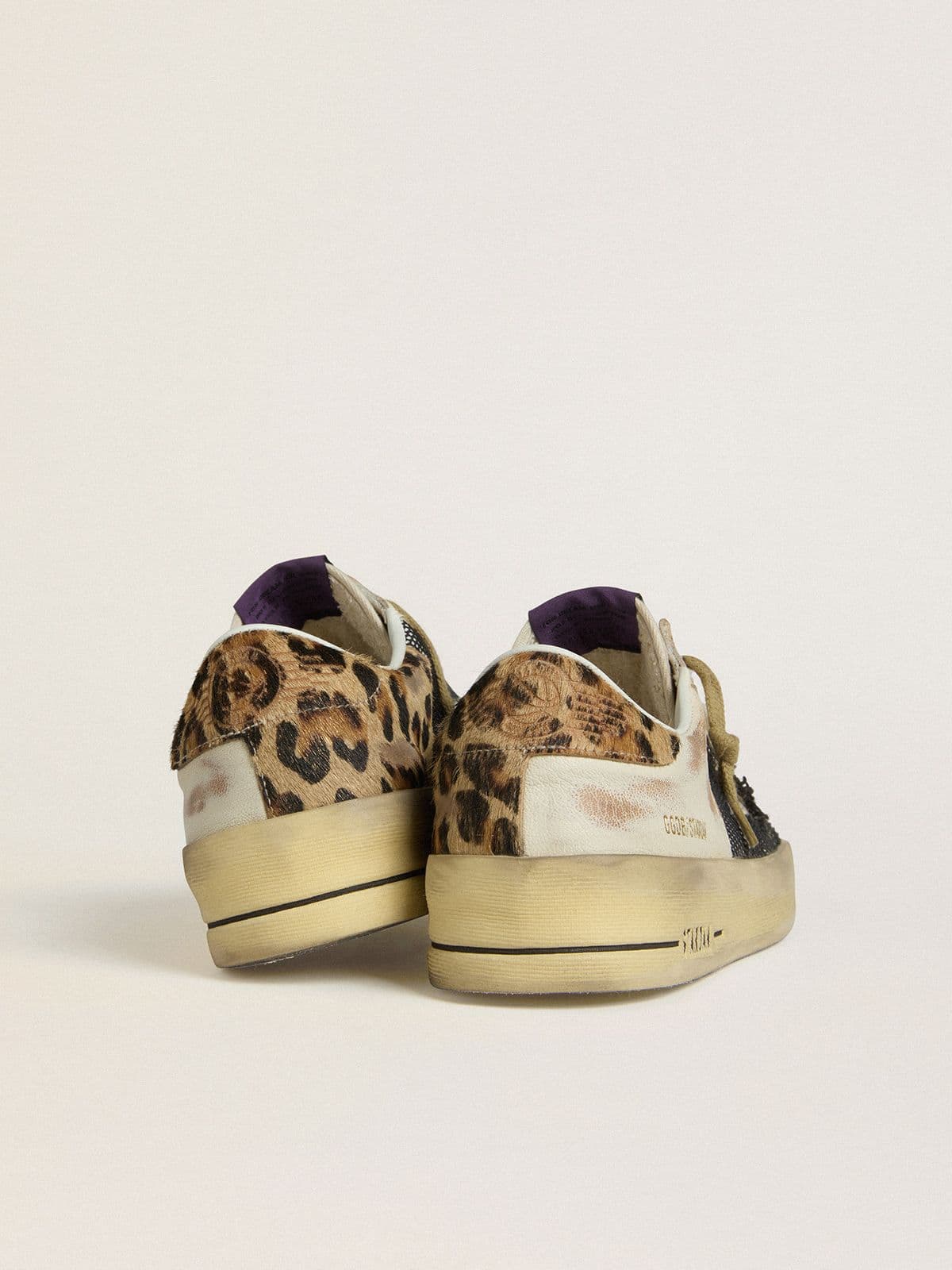 Women's Stardan in nappa and mesh with leopard-print pony skin heel tab | Golden Goose