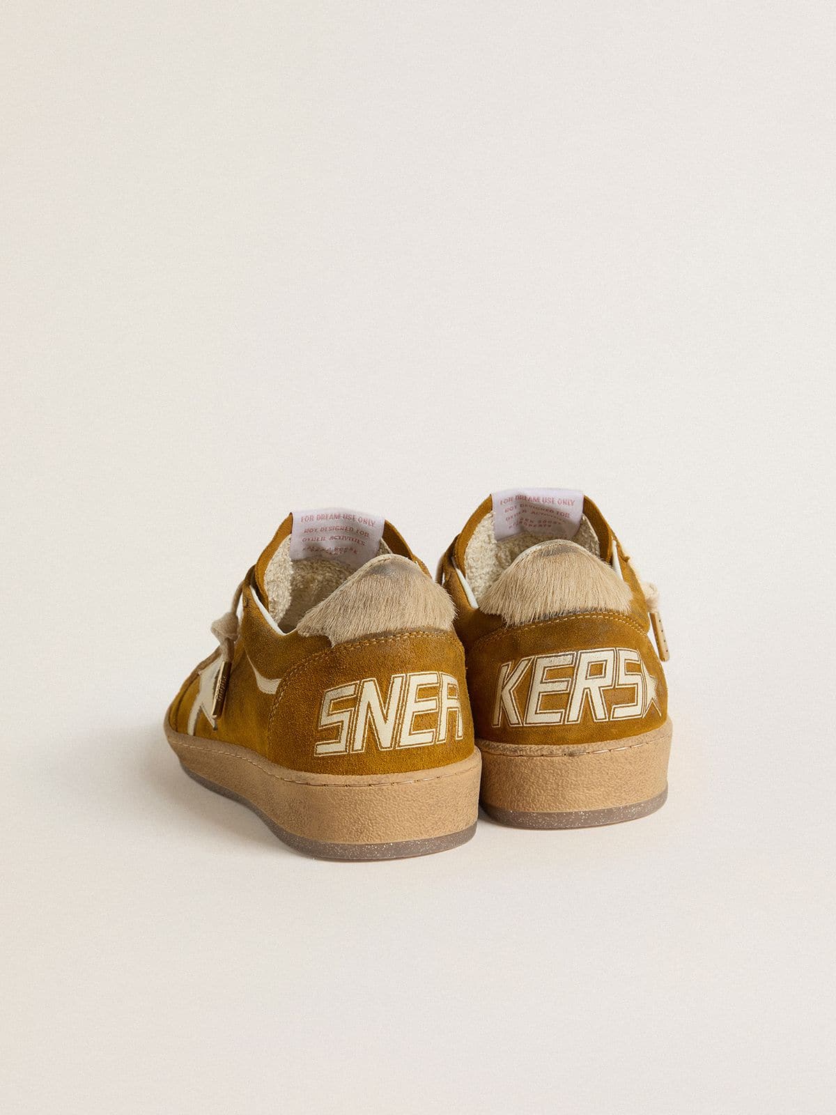 Women's Ball Star in suede with beige leather star and pony skin heel tab | Golden Goose