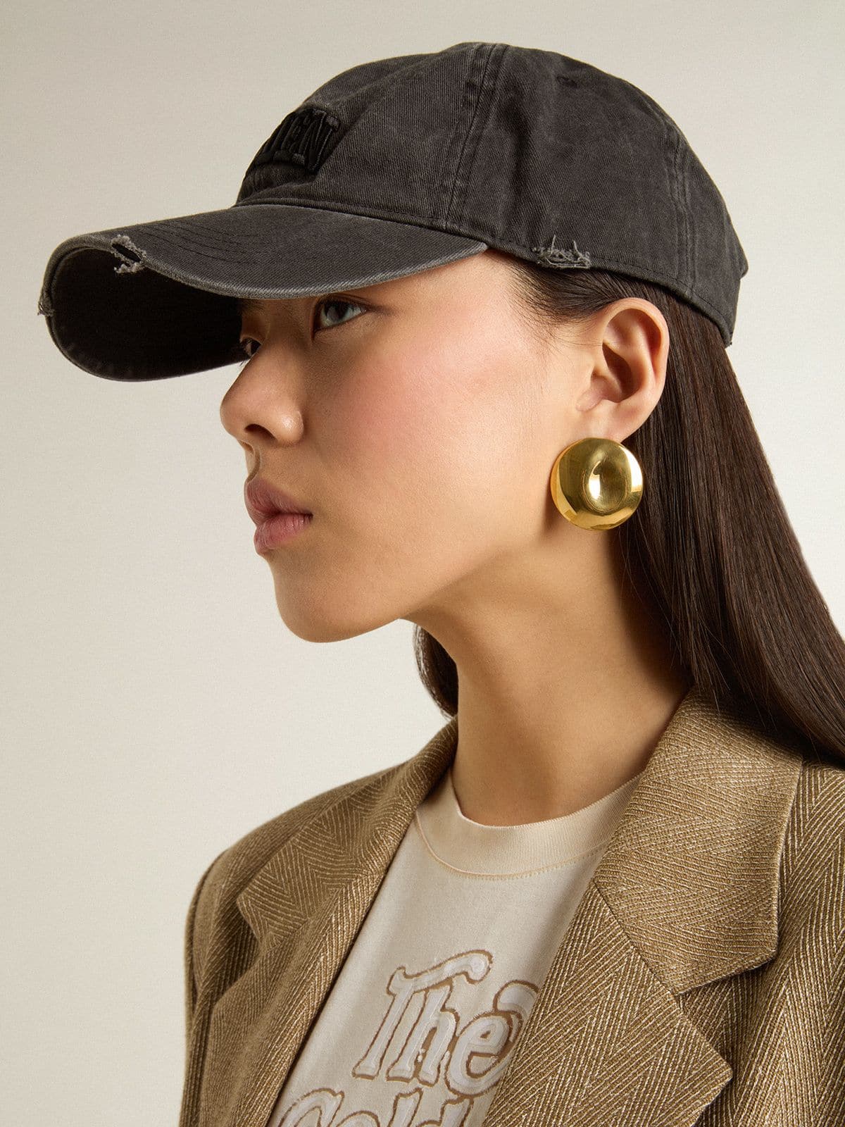Gold circular earrings | Golden Goose