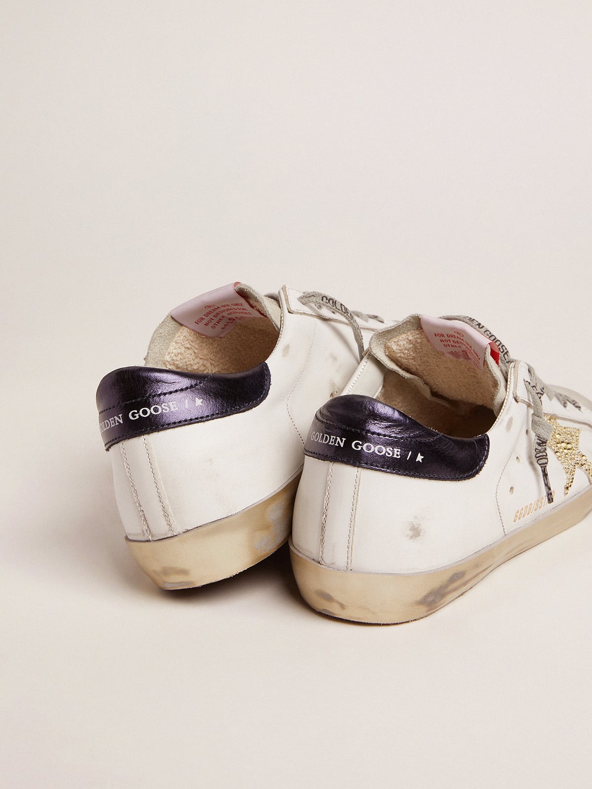 Women’s Super-Star with blue heel tab and Swarovski crystal star | Golden Goose