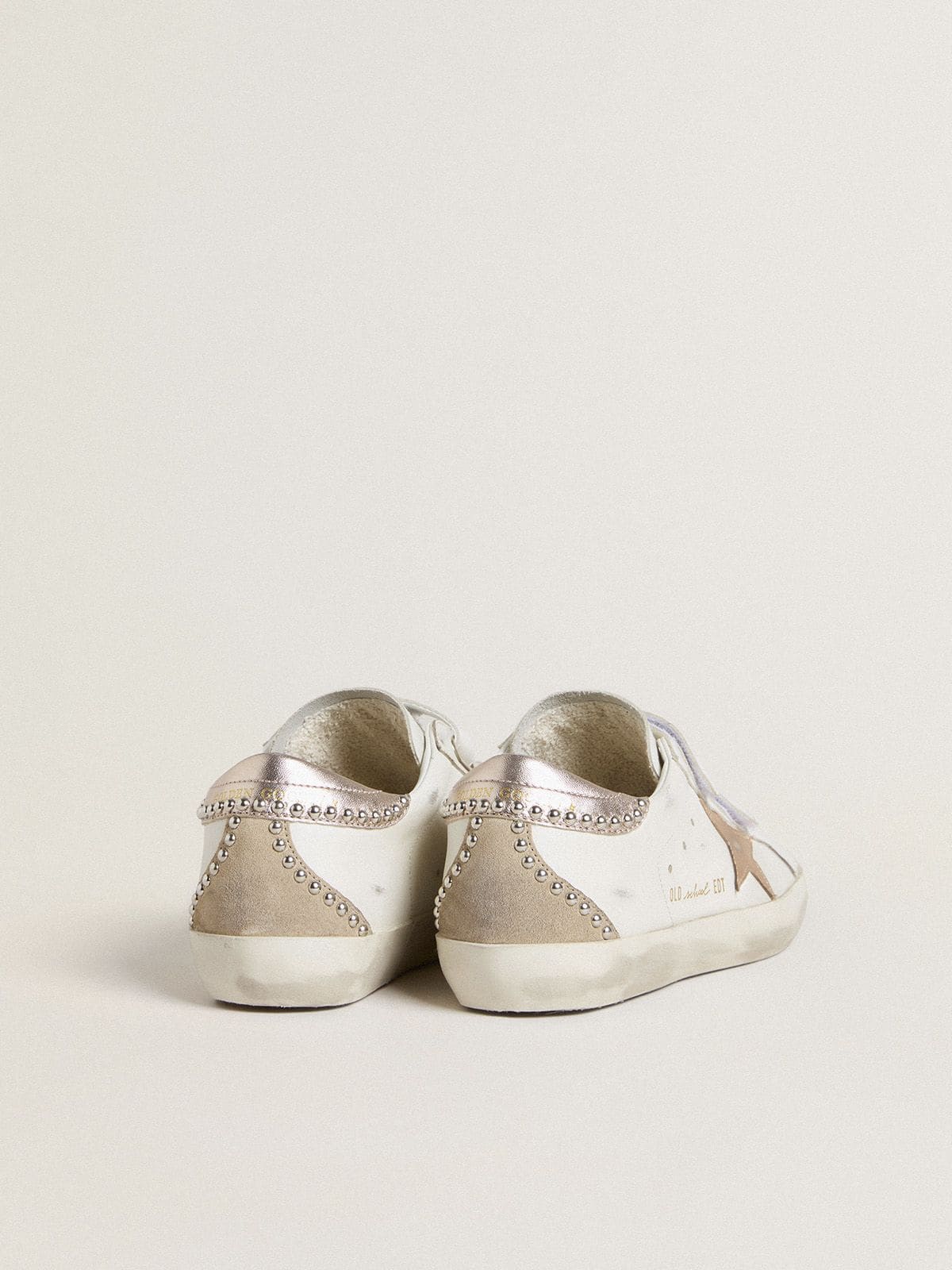 Women’s Old School LTD with rose gold metallic leather star and heel tab | Golden Goose