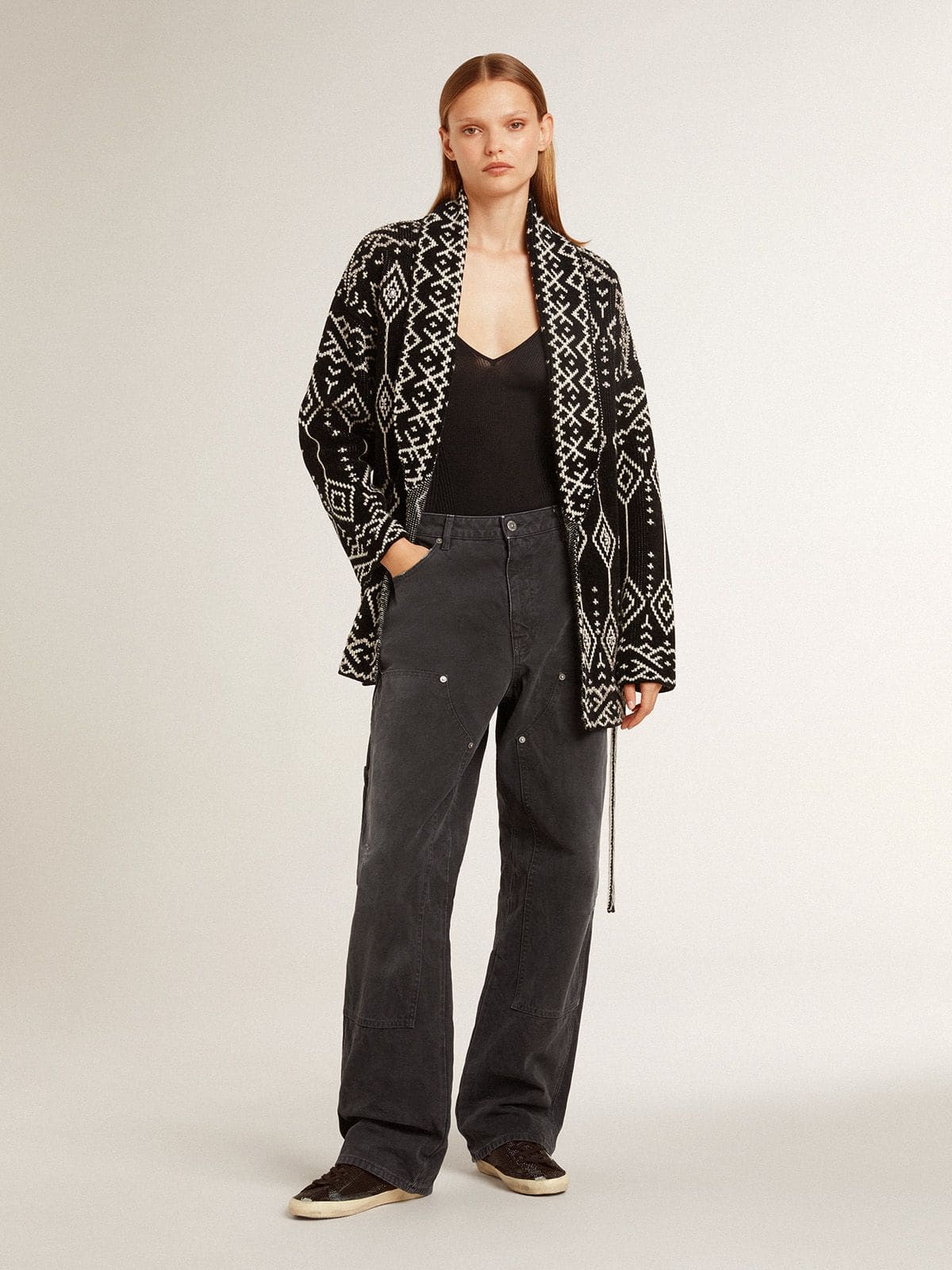 Women's Super-Star in suede and Swarovski crystals with silver star | Golden Goose