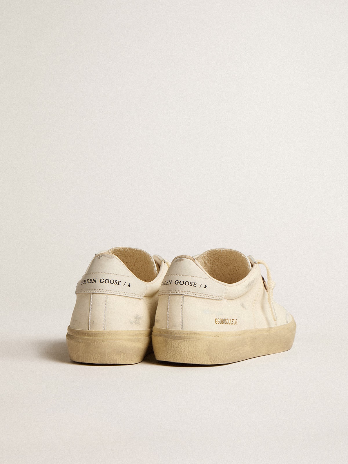 Women's Soul Star in white nappa with white leather heel tab | Golden Goose