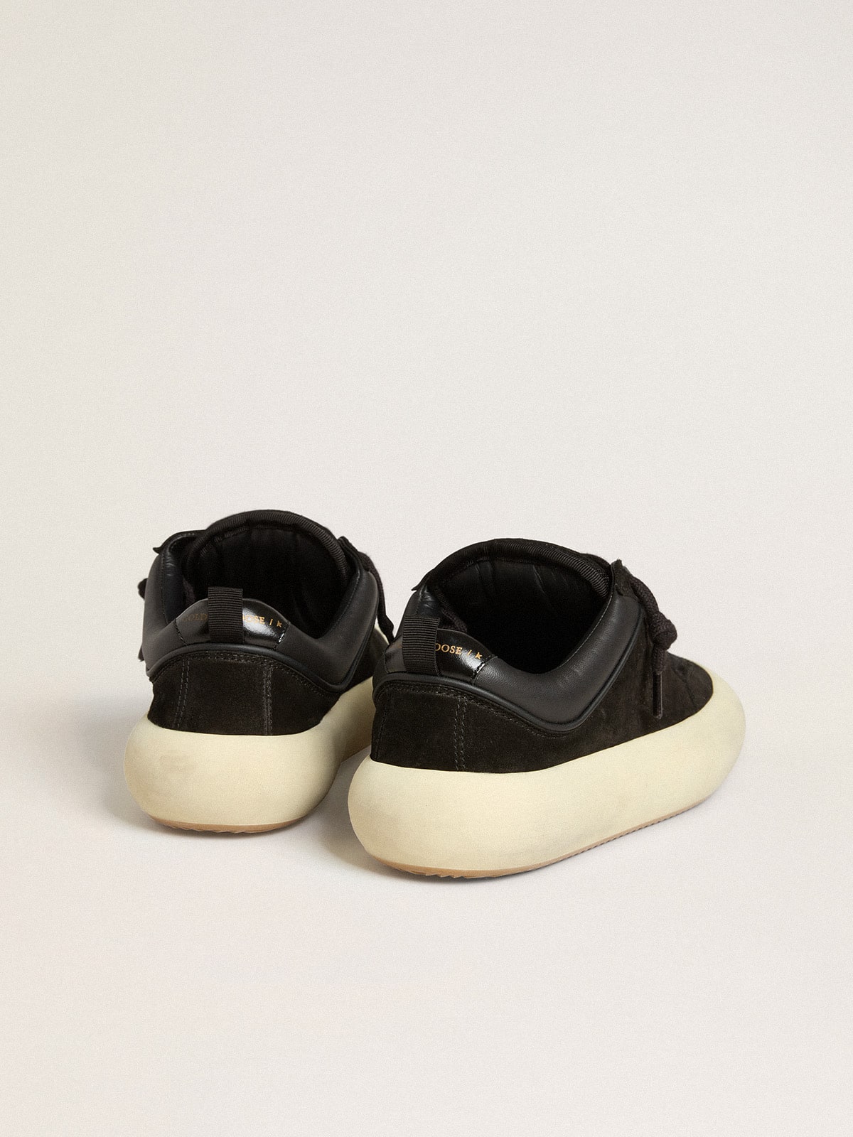 Women's Space-Star Cube in black suede with perforated star | Golden Goose
