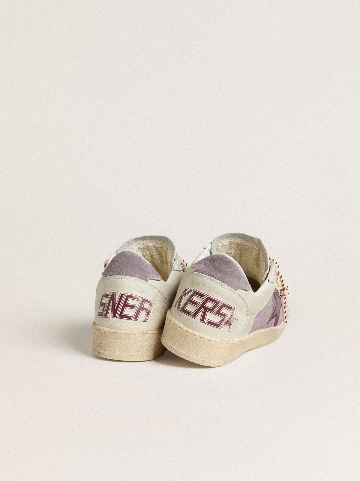 Women’s Ball Star in lilac suede with burgundy leather star and lilac suede heel tab | Golden Goose