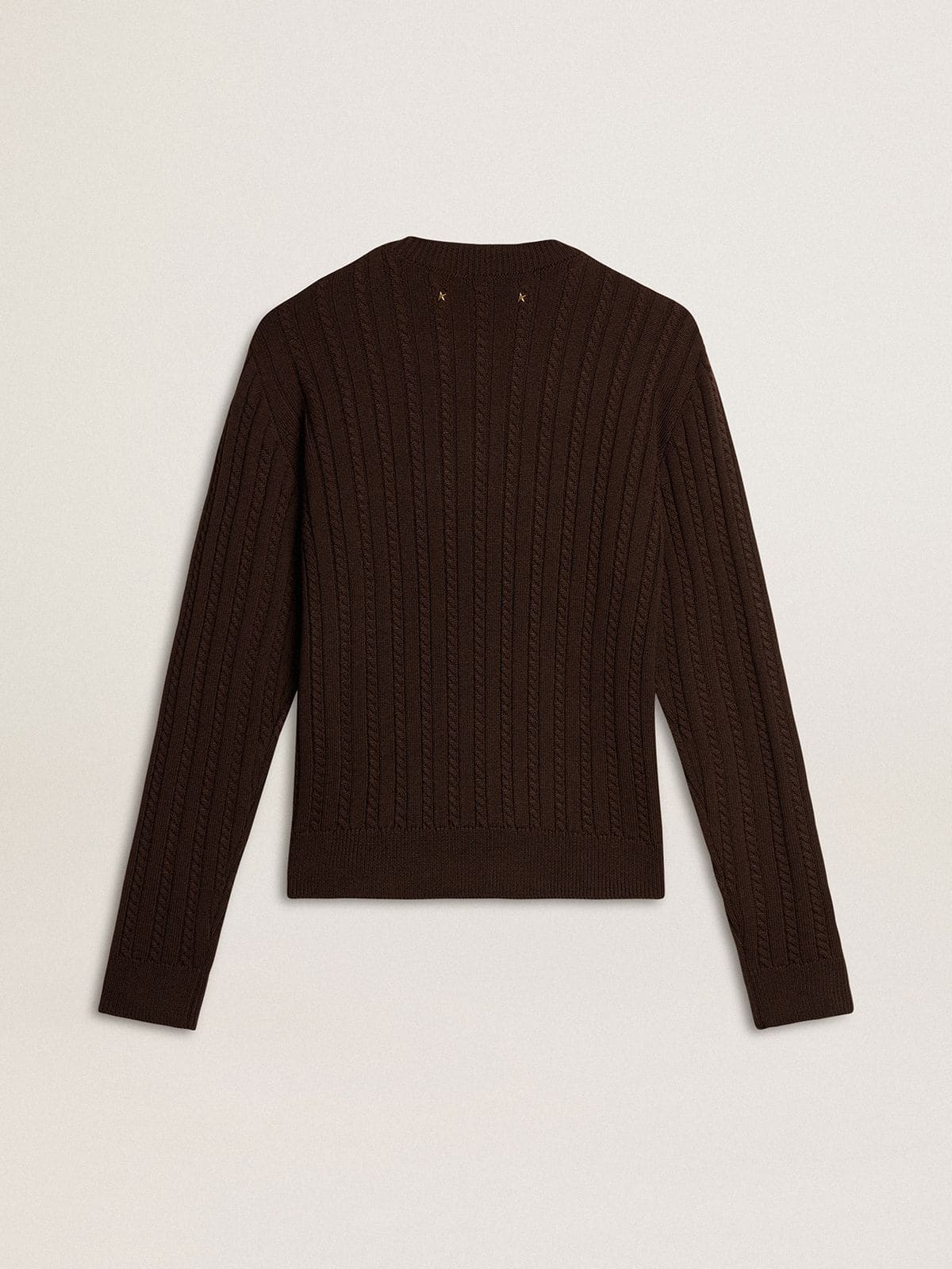 Women's crew-neck sweater in wool blend with gold buttons | Golden Goose