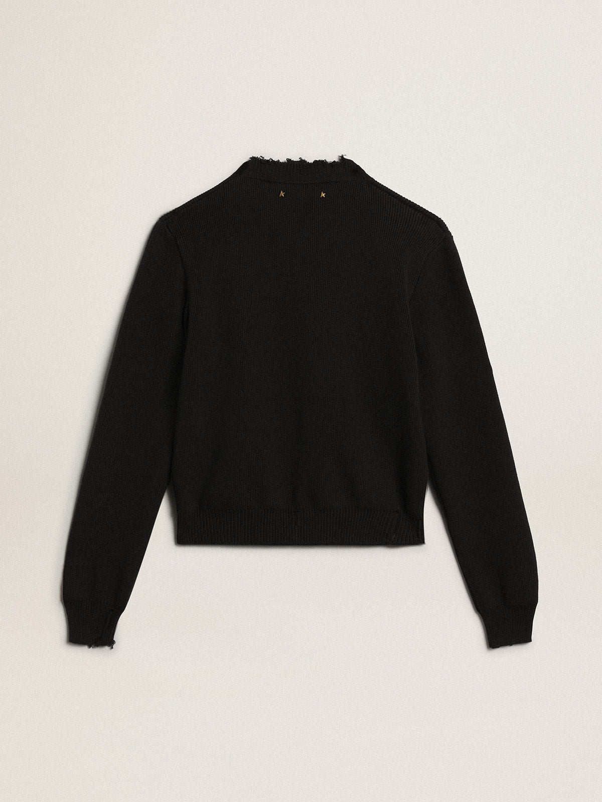 Women’s round-neck sweater in dark blue cotton | Golden Goose
