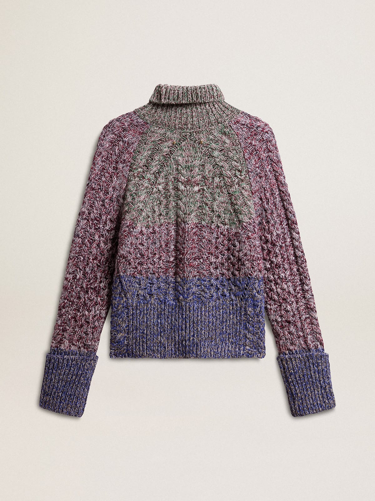 Women's multicolored high neck sweater with mouliné yarn | Golden Goose