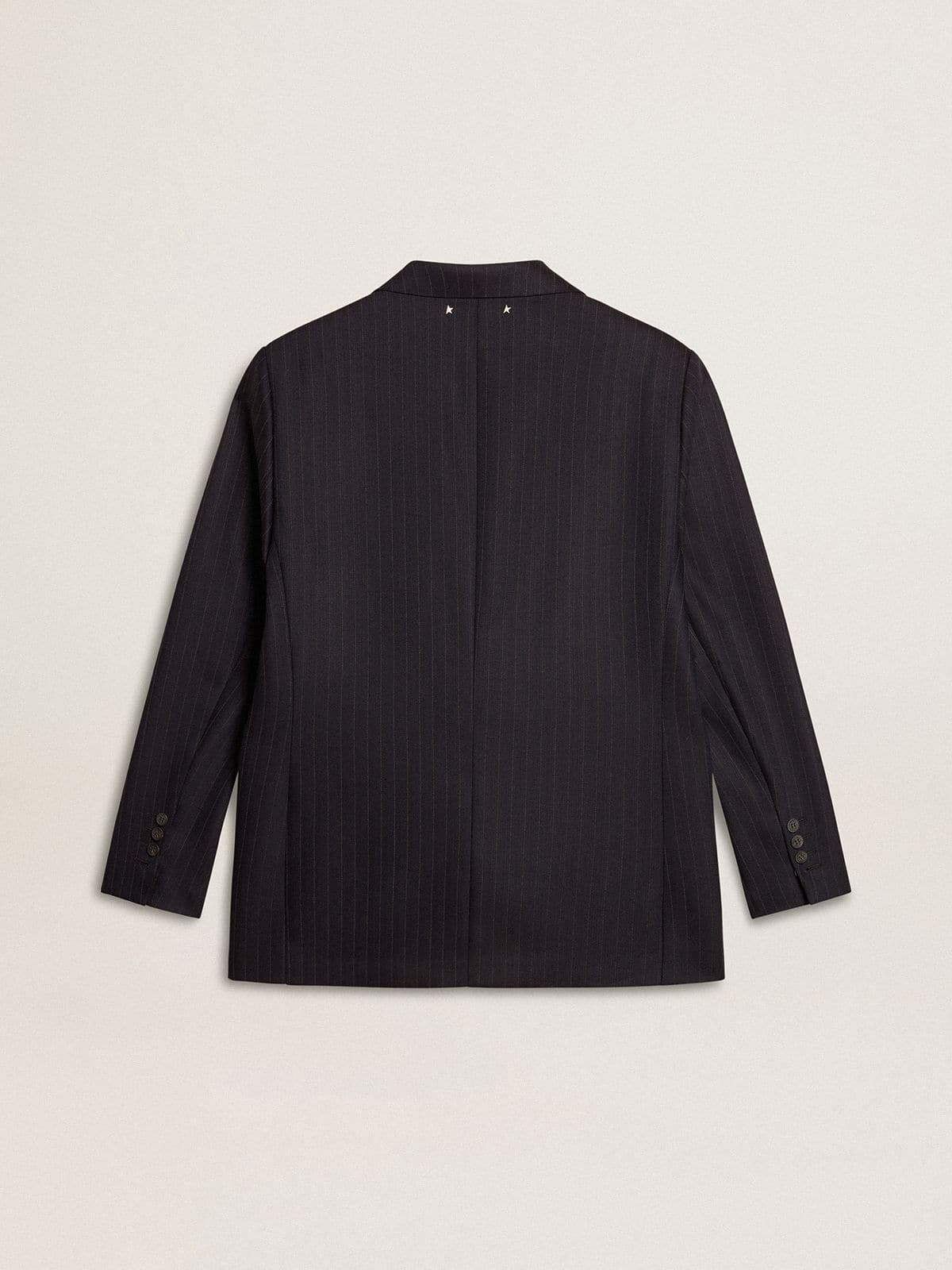 Women's midnight blue wool single-breasted blazer | Golden Goose