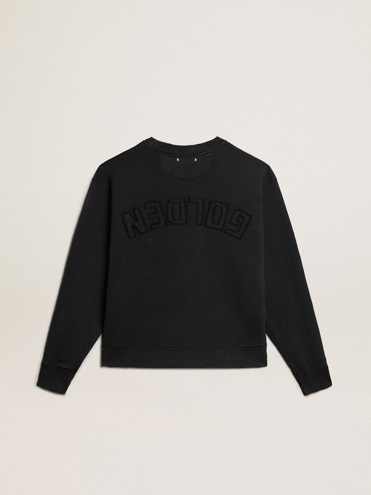 Sweatshirt in washed black with reverse logo on the back - Jersey Capsule | Golden Goose