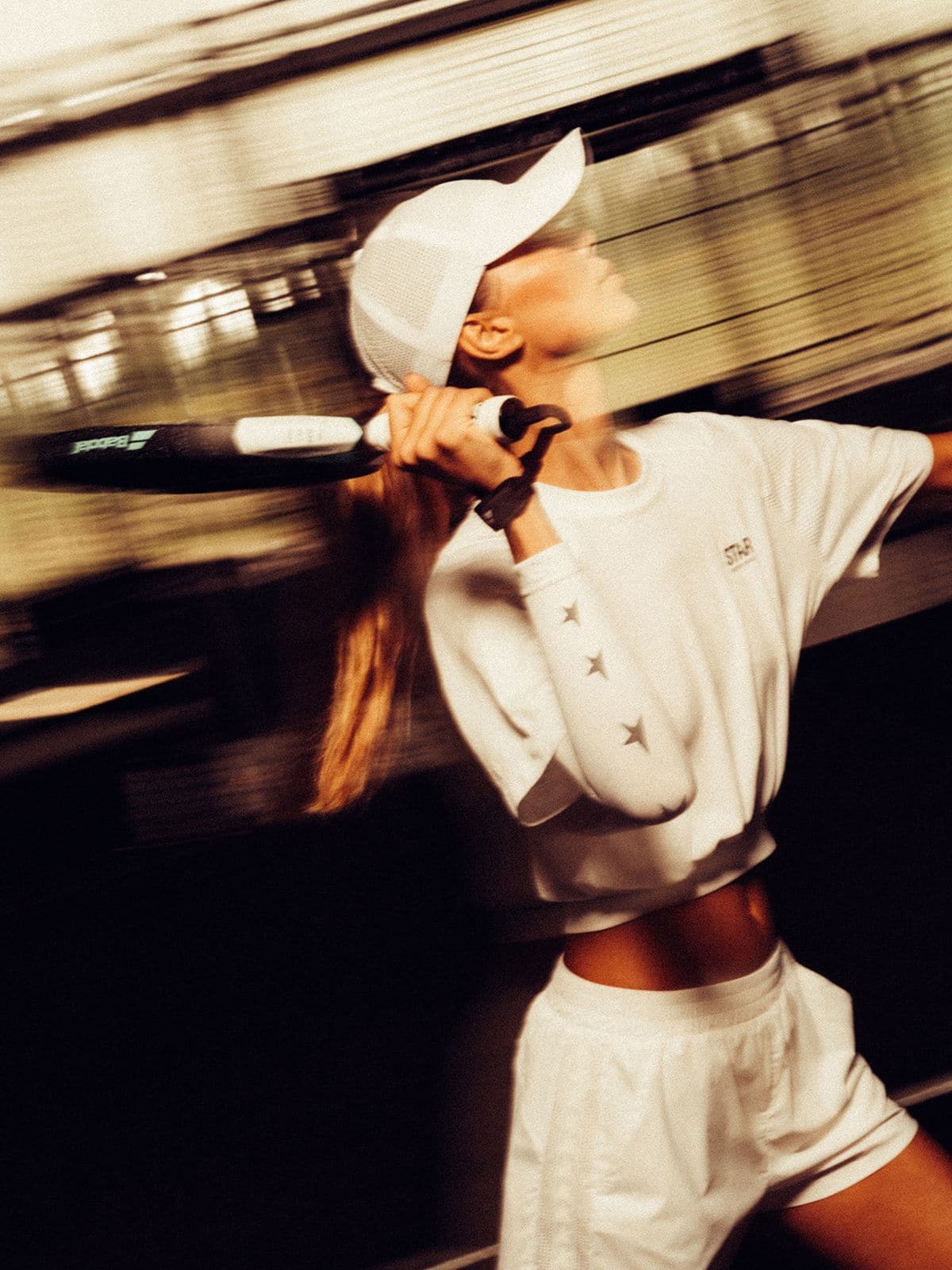 Women's white cropped sports T-shirt | Golden Goose