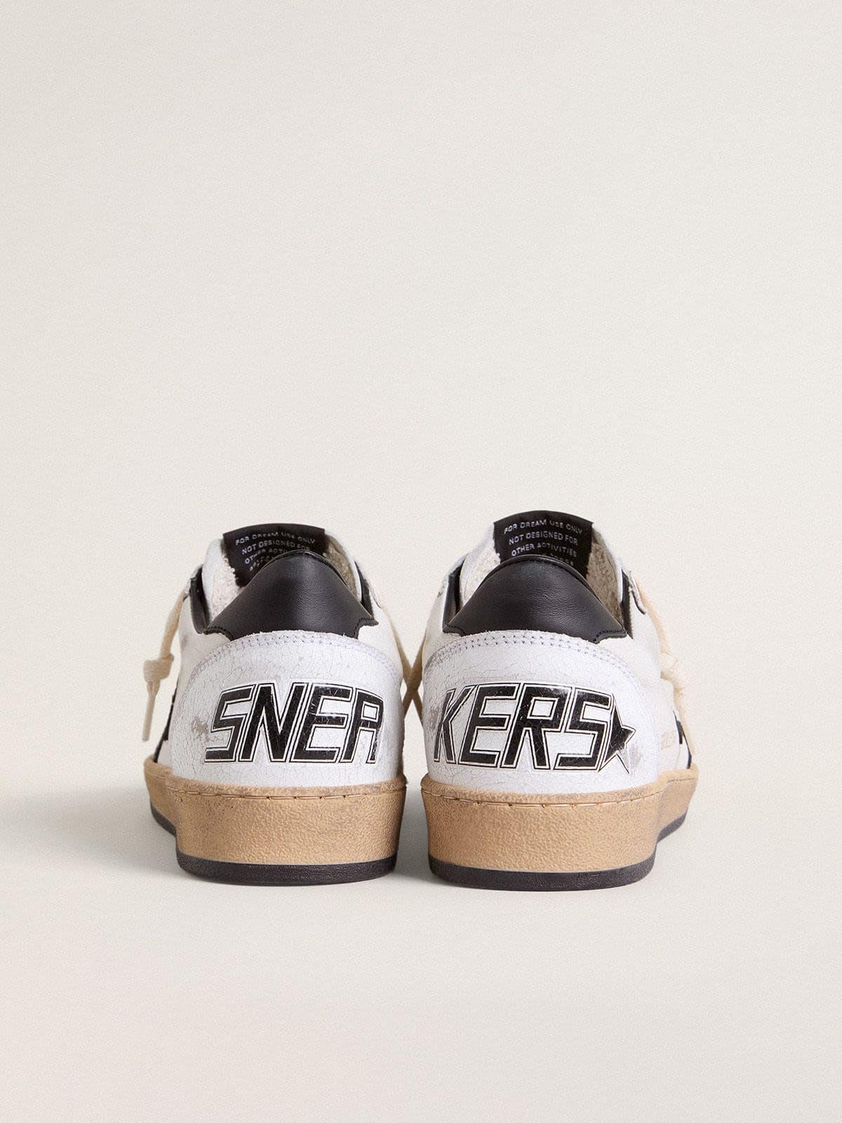 Men's Ball Star in white nappa with black star | Golden Goose