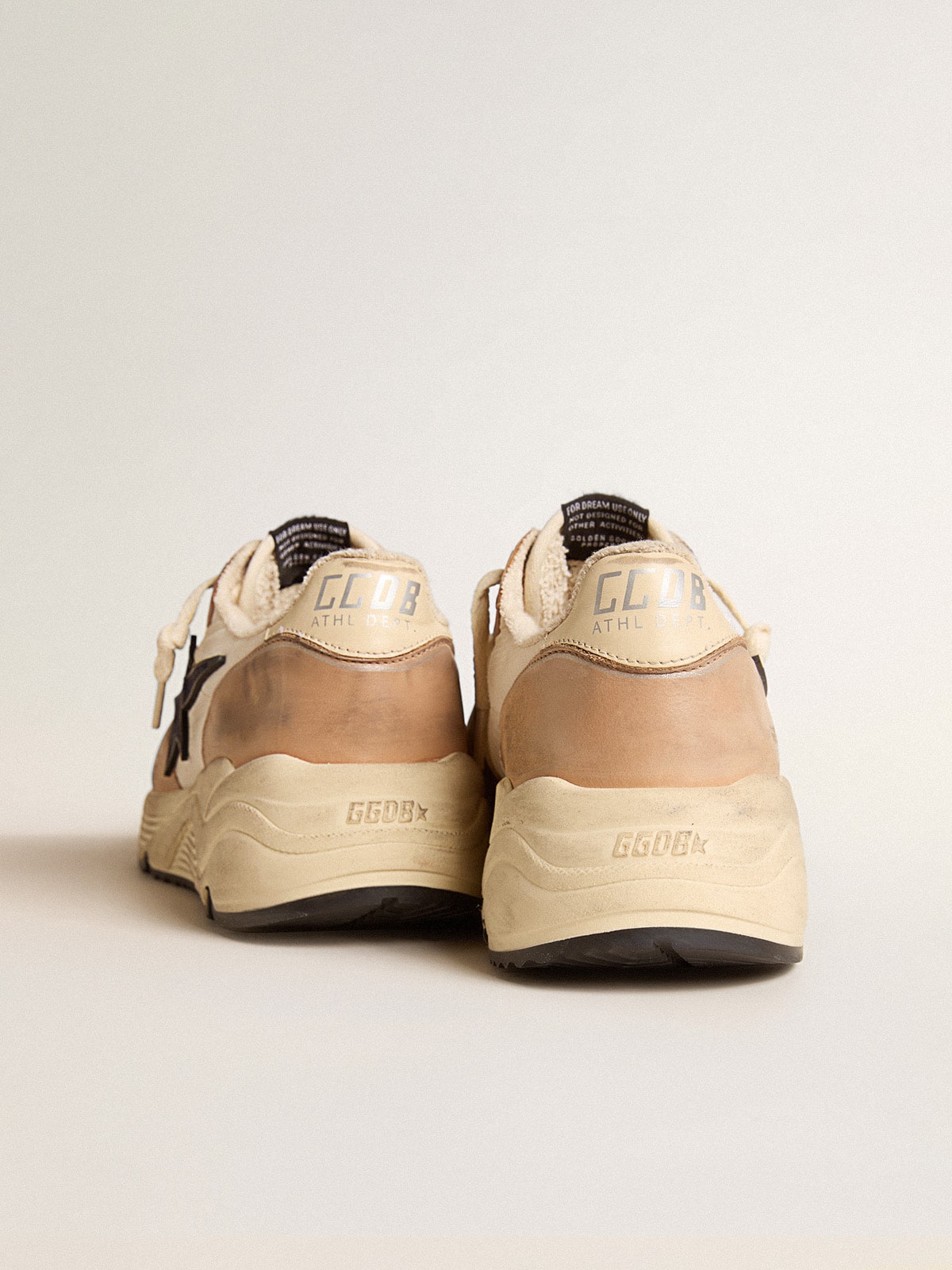 Running Sole in nylon and nubuck with dark blue suede star | Golden Goose