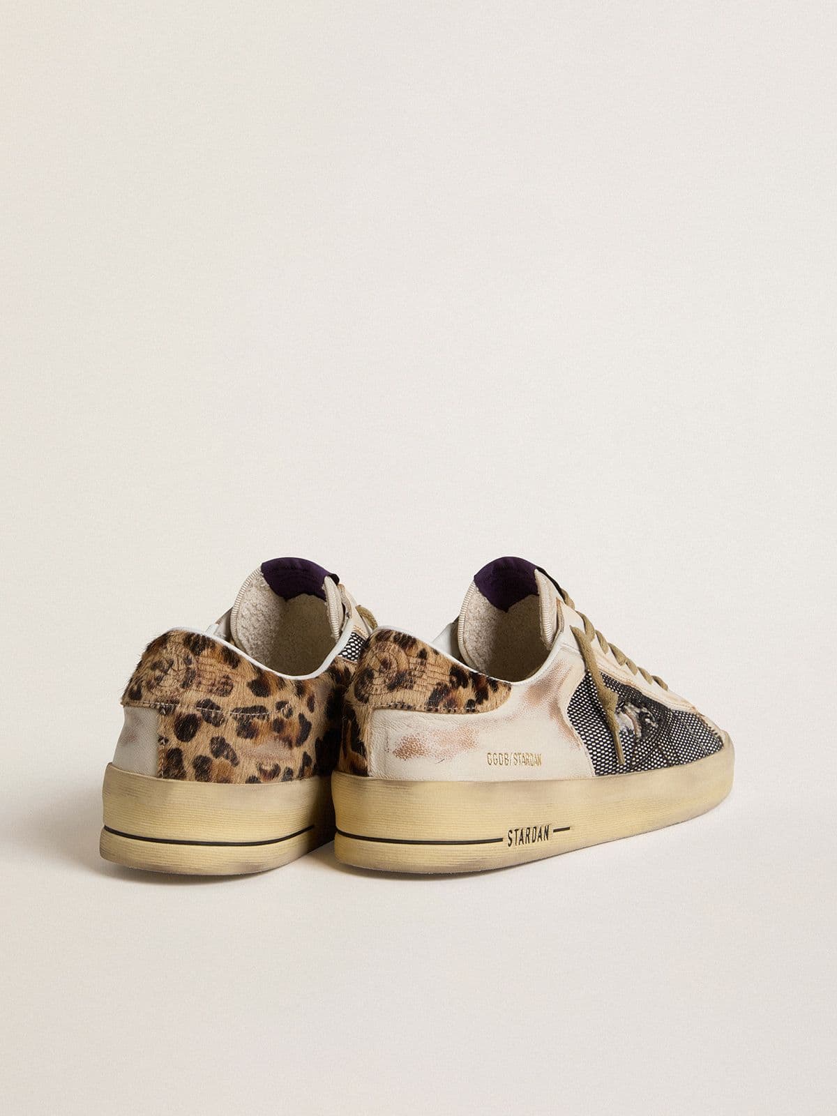Men's Stardan in nappa and mesh with leopard-print pony skin heel tab | Golden Goose