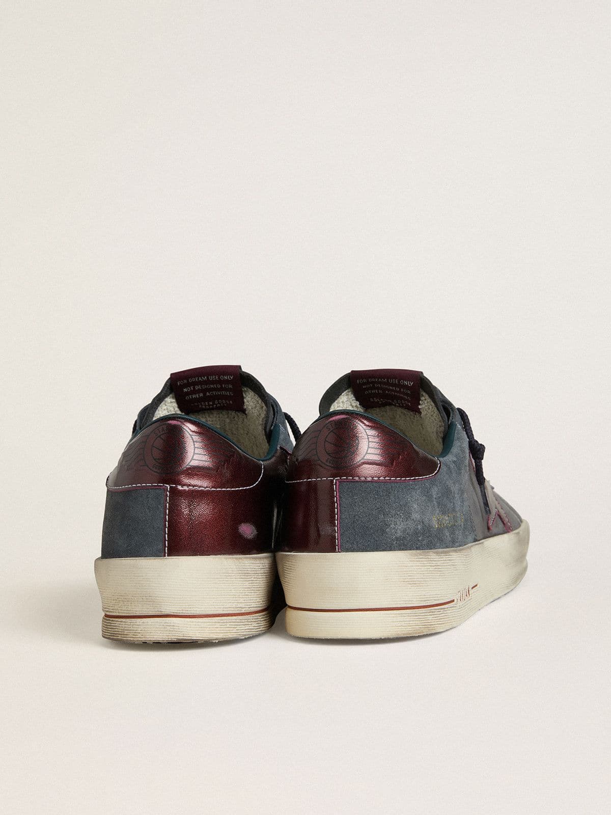 Men's Stardan LTD in anthracite nubuck and blue suede with metallic leather star | Golden Goose