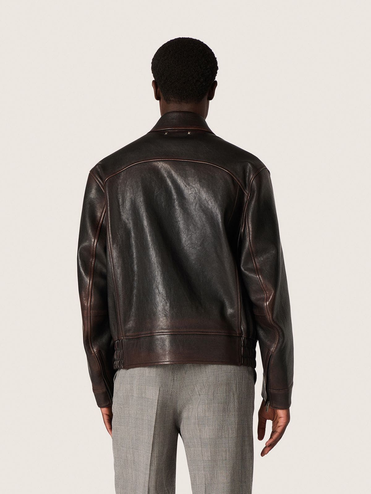 Men’s bomber jacket in burgundy nappa leather | Golden Goose