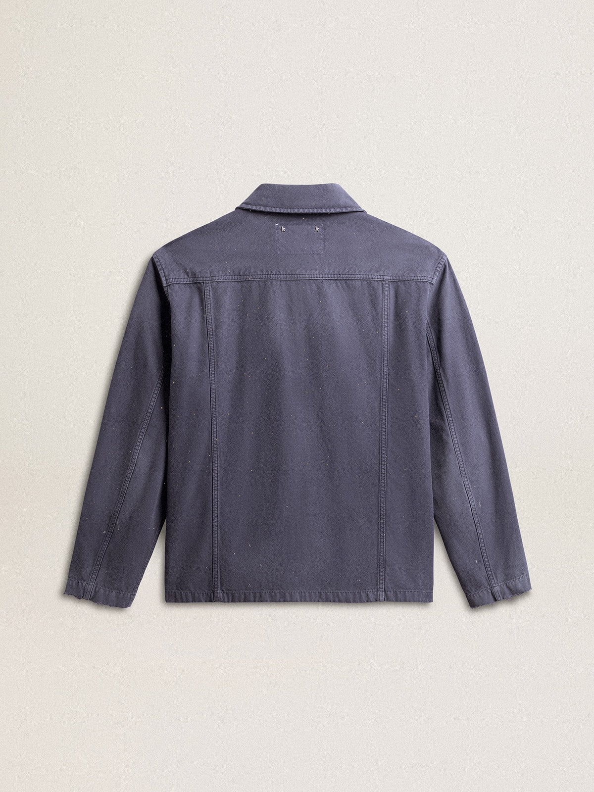 Men's blue jacket in denim cotton with distressed treatment | Golden Goose