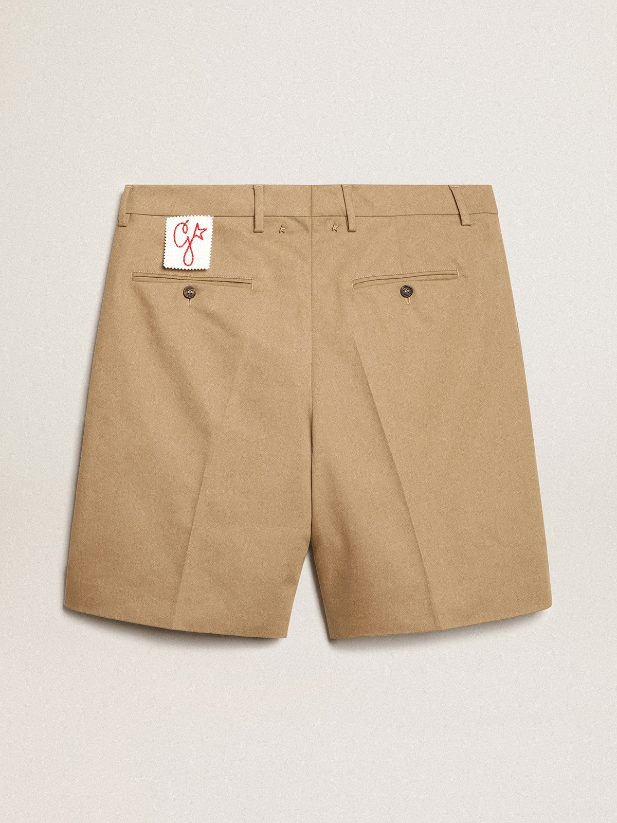 Men's Bermuda shorts in beige cotton | Golden Goose
