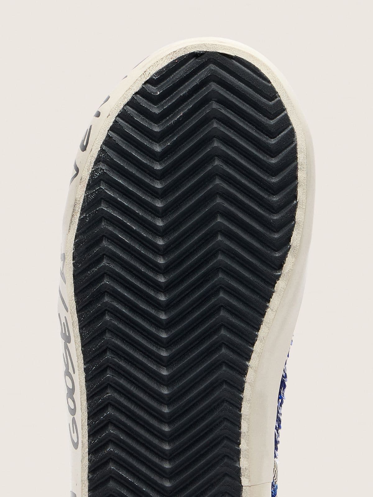 Junior Francy Penstar in blue sequins with white suede star | Golden Goose