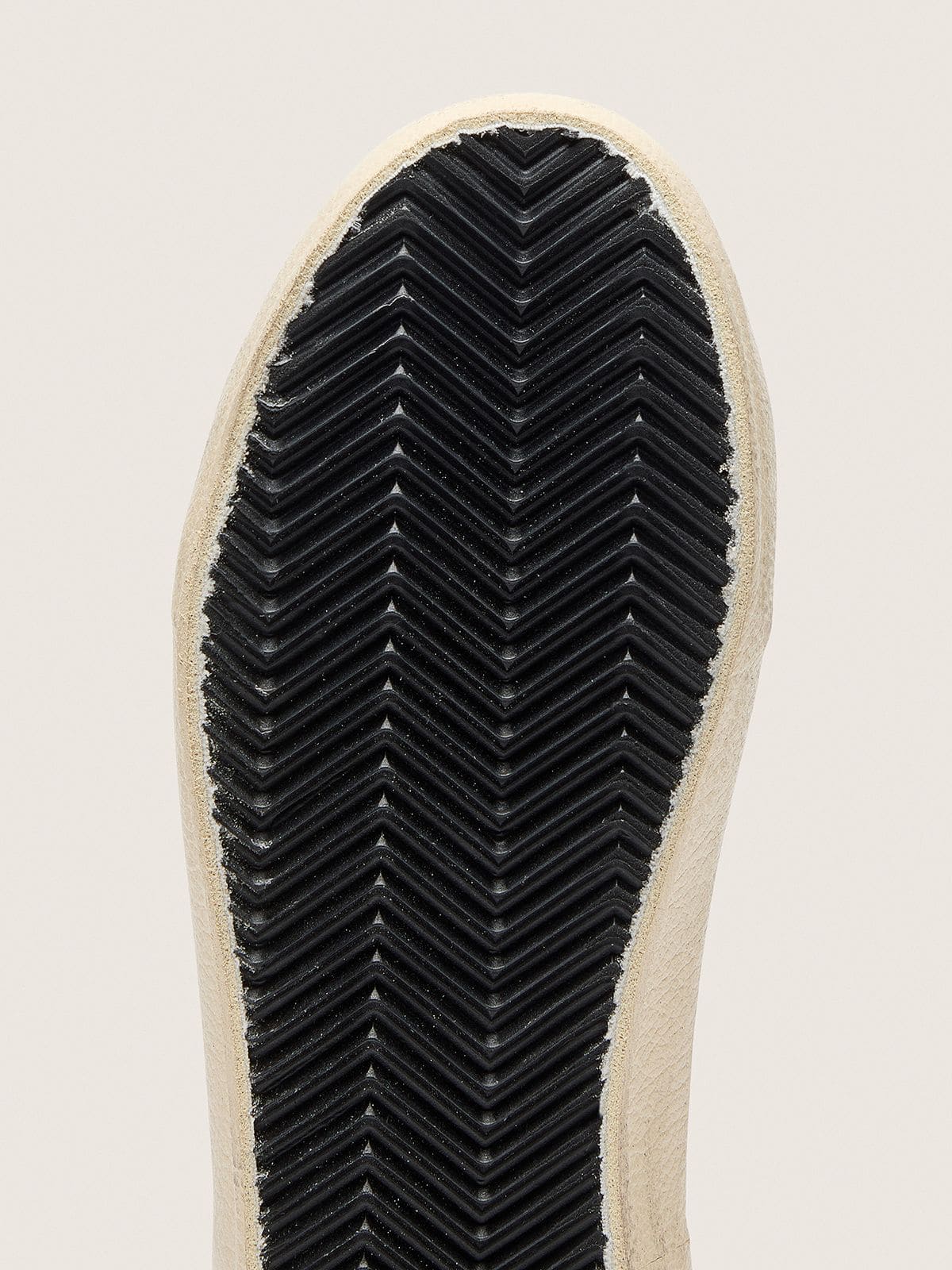 Junior Old School with black leather star and beige and green suede inserts | Golden Goose