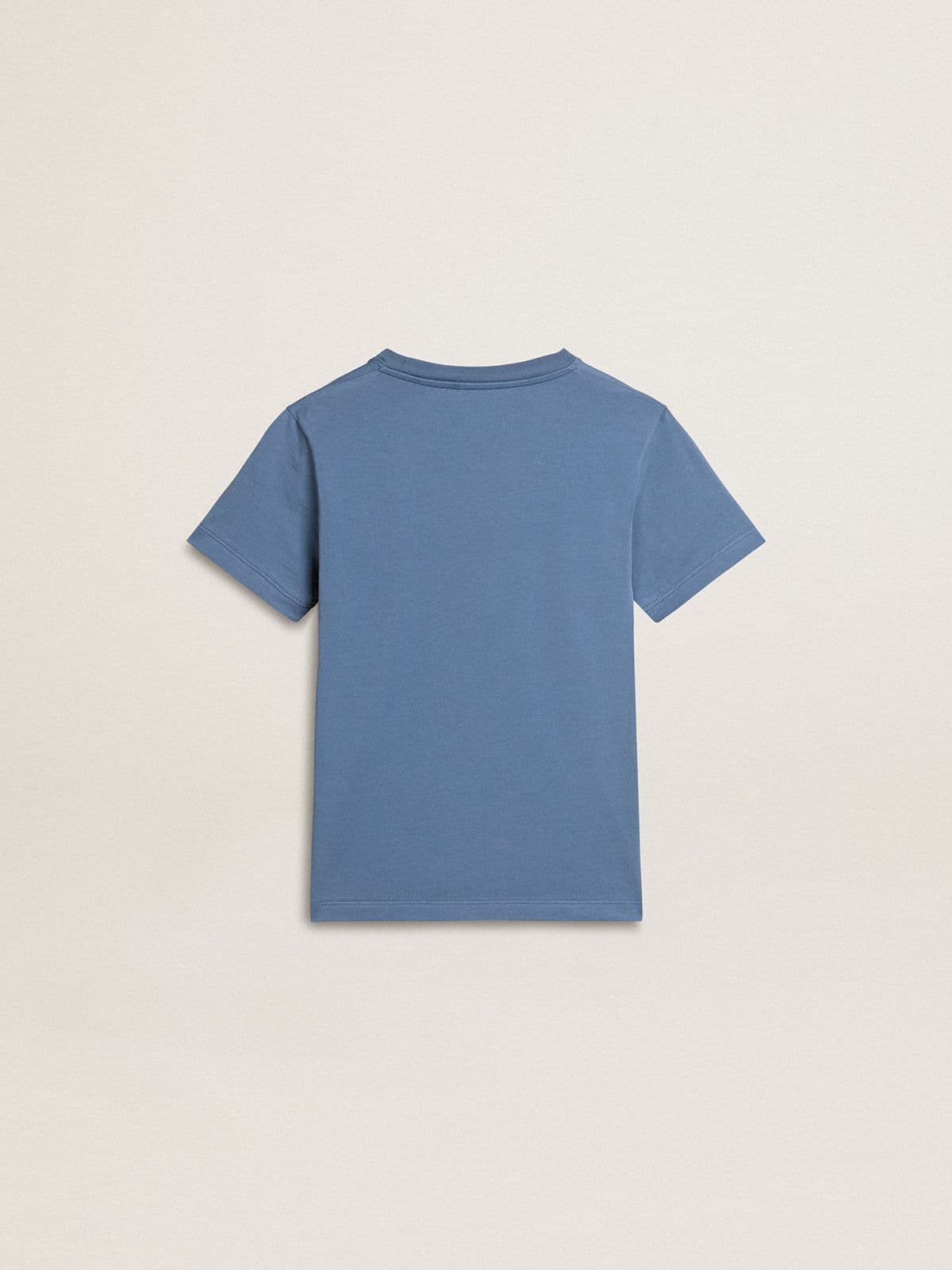 Boys' blue T-shirt with white print | Golden Goose