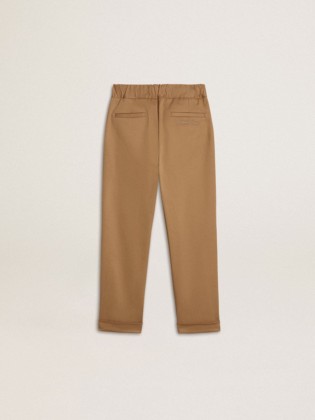 Kids’ chinos in tobacco-colored cotton | Golden Goose