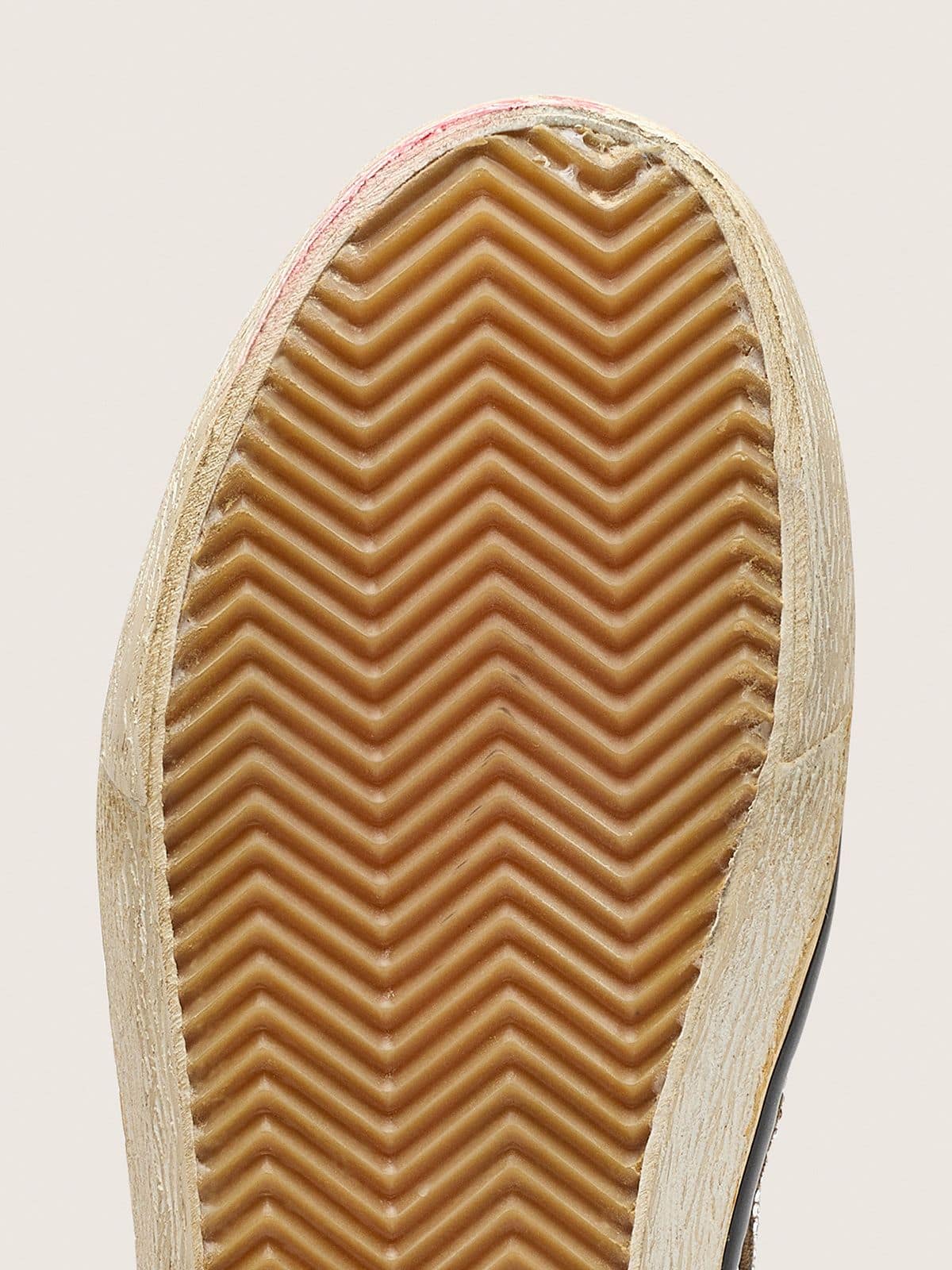 Women's Slide LAB sneakers in tobacco-colored suede with crystals and tobacco-colored suede star | Golden Goose