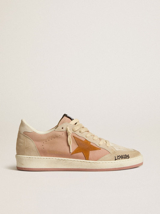 Women's Ball Star in suede with orange star and silver metallic heel tab | Golden Goose