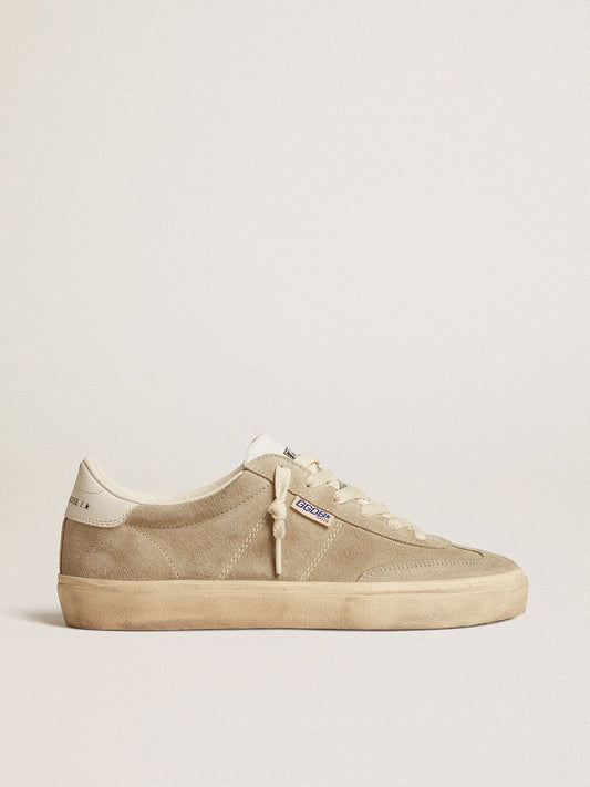 Women's Soul Star in beige suede with white leather heel tab | Golden Goose