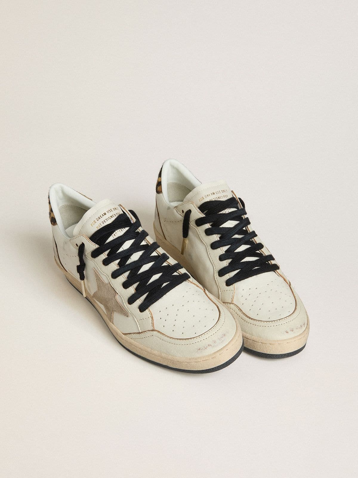 Women's Ball Star Wishes with suede star and leopard-print pony skin heel tab | Golden Goose