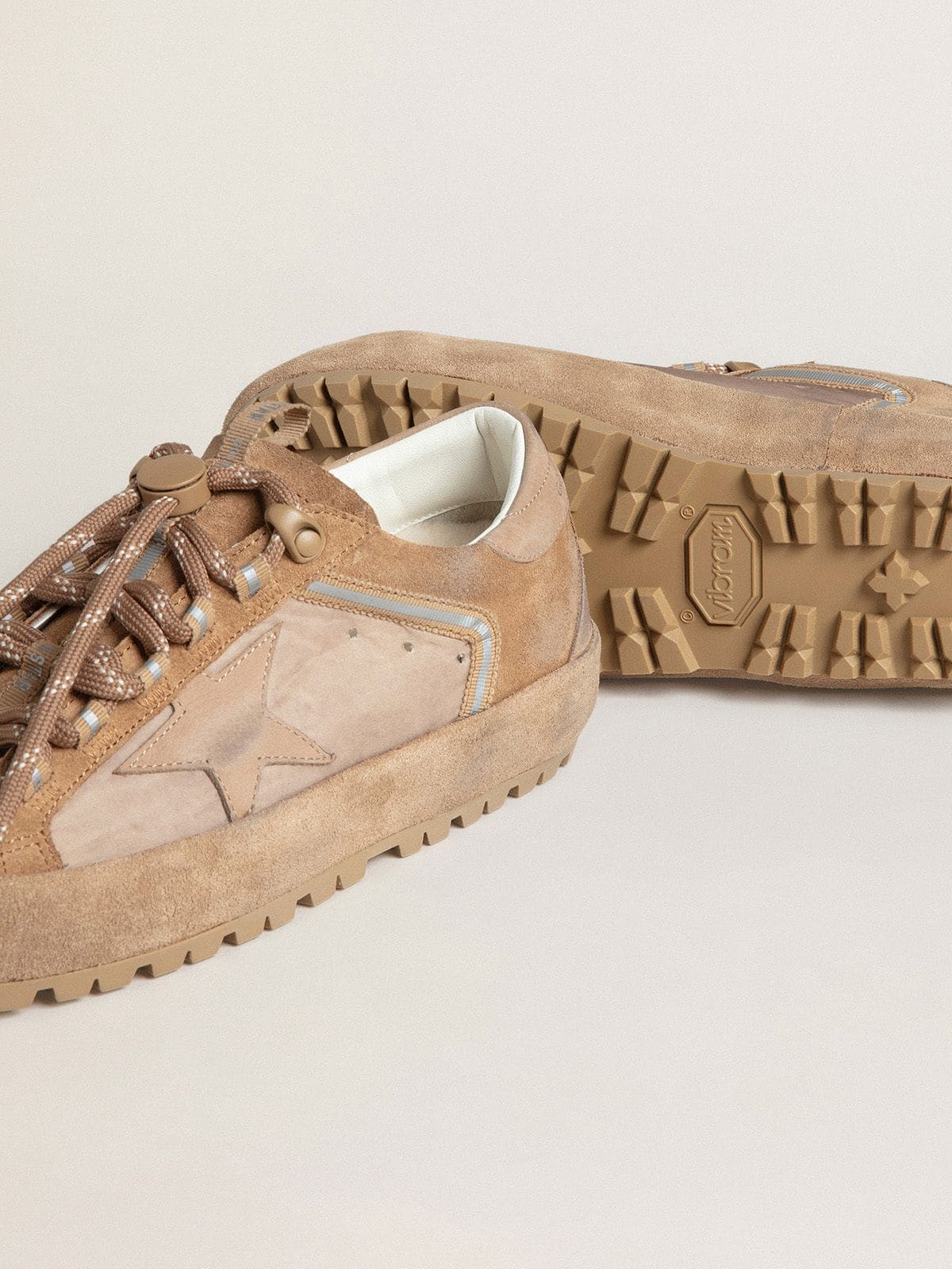 Women's Super-Star Ski in Dolmias and caramel suede with marble nubuck star and heel tab | Golden Goose