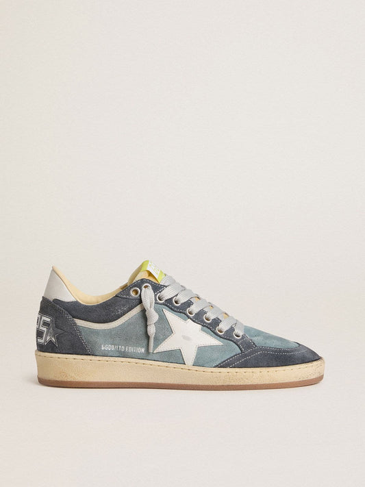 Women's Ball Star LTD in light blue suede with milk-white leather star and heel tab | Golden Goose
