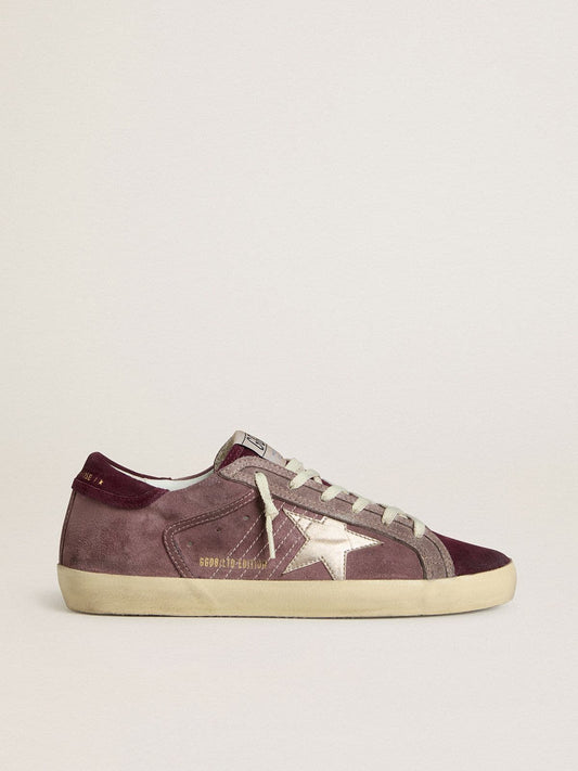 Women's Super-Star LTD in lilac suede with silver metallic leather star and suede heel tab | Golden Goose