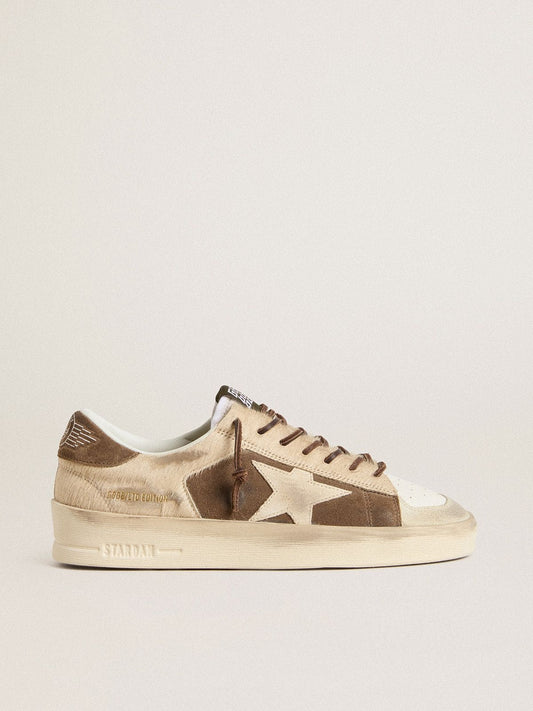 Women’s Stardan in military-green suede and beige pony skin with beige suede star | Golden Goose