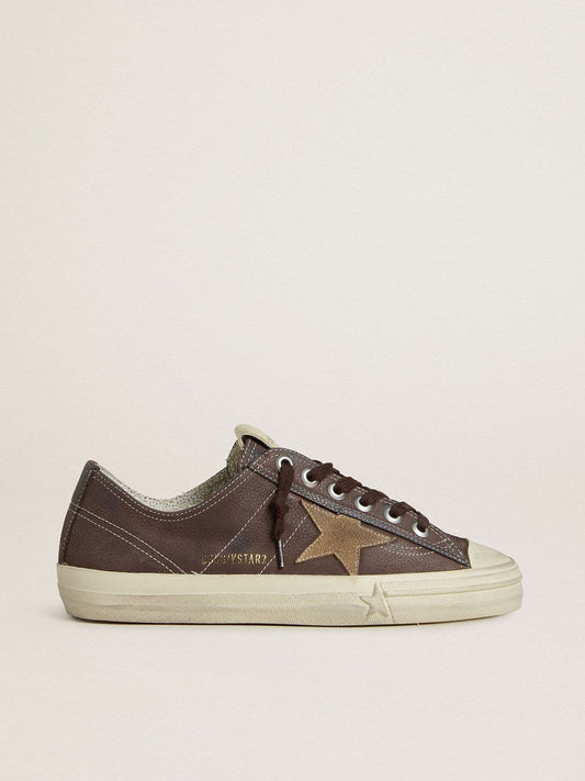 Women's V-Star in brown nubuck with tobacco-colored suede star | Golden Goose