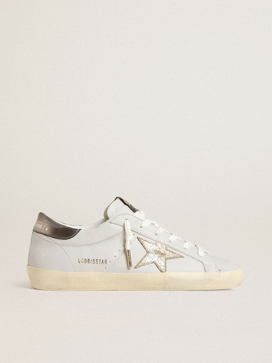 Super-Star with crackle leather star and metallic foiled leather heel tab | Golden Goose