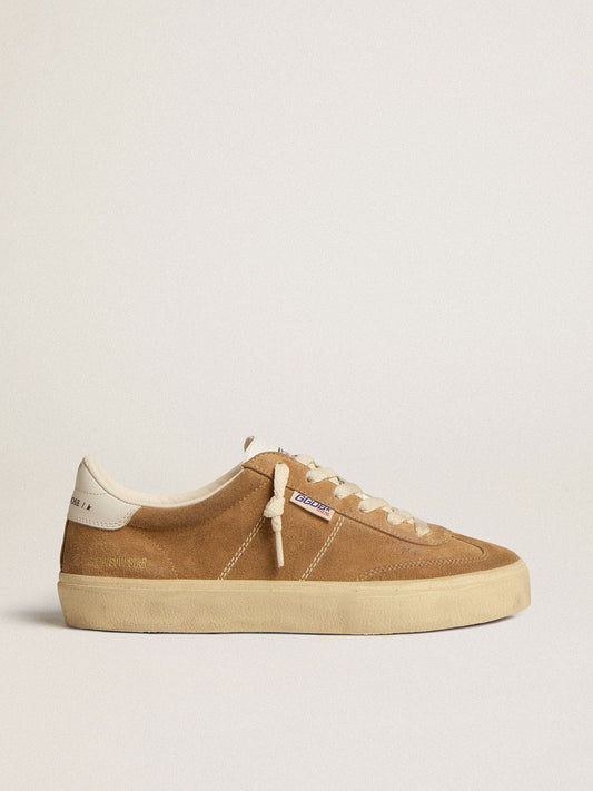 Women's Soul Star in camel-colored suede with white leather heel tab and tongue | Golden Goose