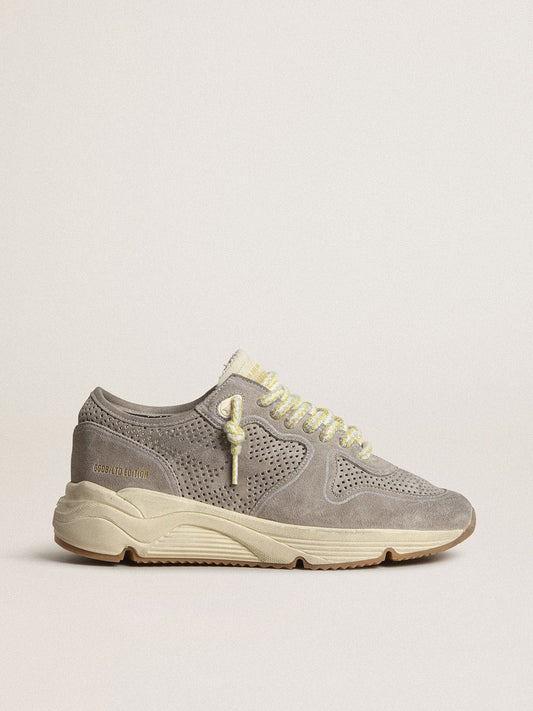 Women's Running Sole in gray suede with gray suede star and heel tab | Golden Goose