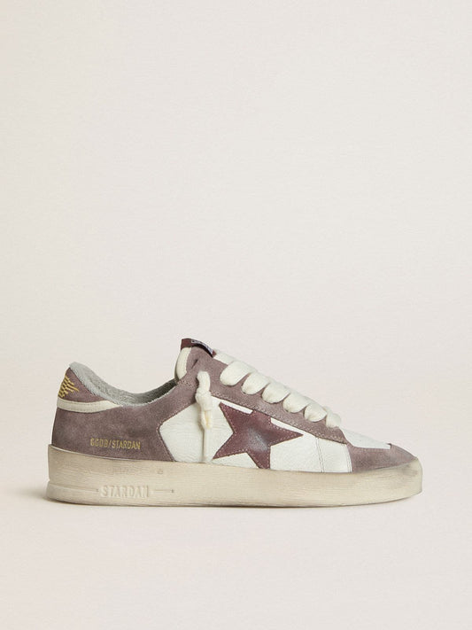 Women's Stardan LTD in nappa leather and suede with mauve suede star and lavender suede heel tab | Golden Goose