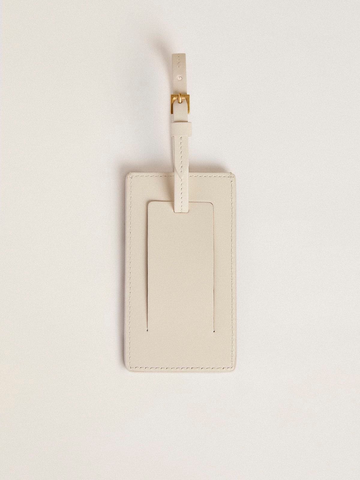 Worn white luggage tag | Golden Goose