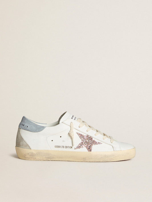 Women's Super-Star LTD with multicolor glitter star and suede heel tab | Golden Goose