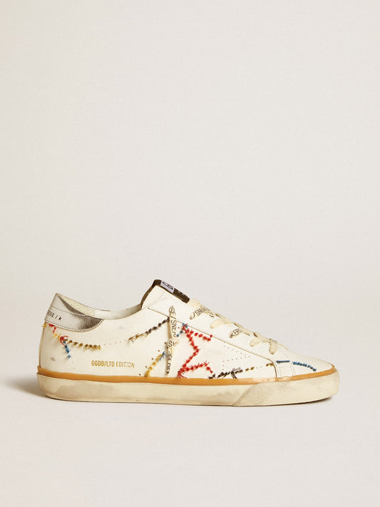 Women’s Super-Star LTD with perforated star and metallic leather heel tab | Golden Goose