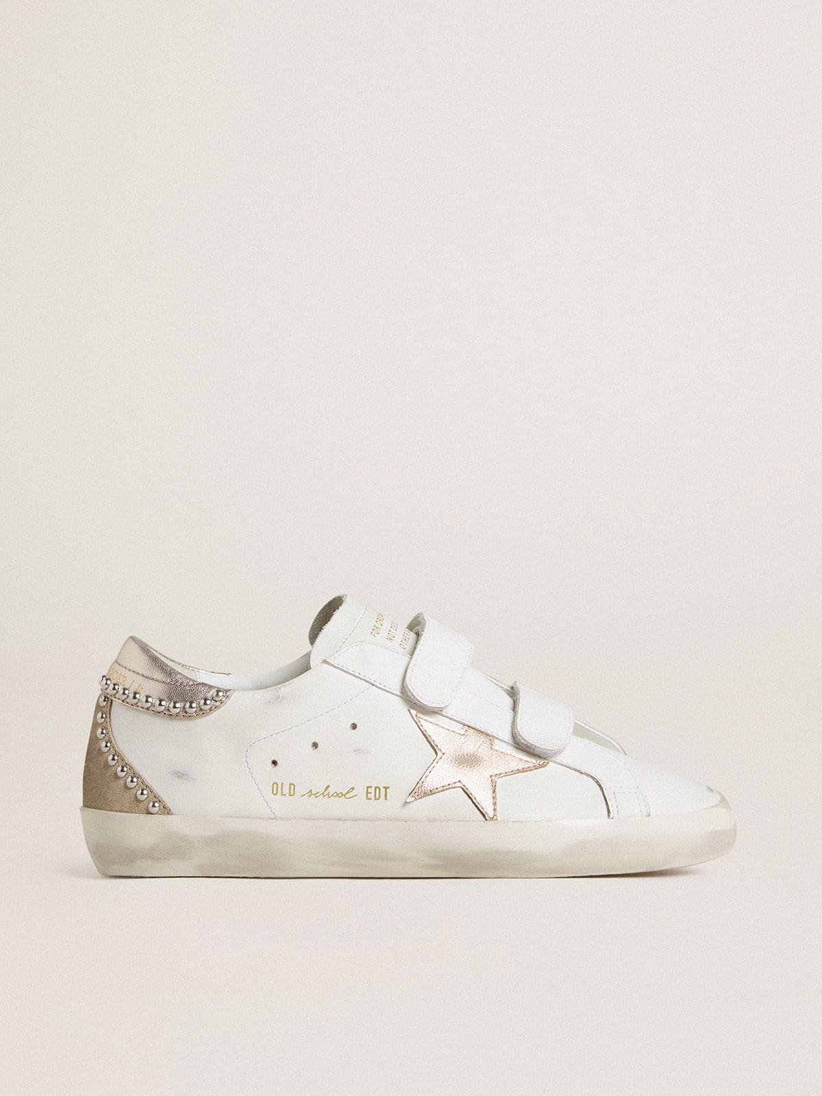 Women’s Old School LTD with rose gold metallic leather star and heel tab | Golden Goose