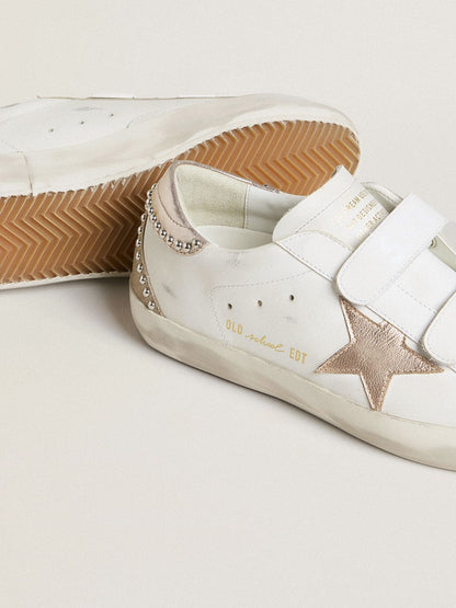 Women’s Old School LTD with rose gold metallic leather star and heel tab | Golden Goose