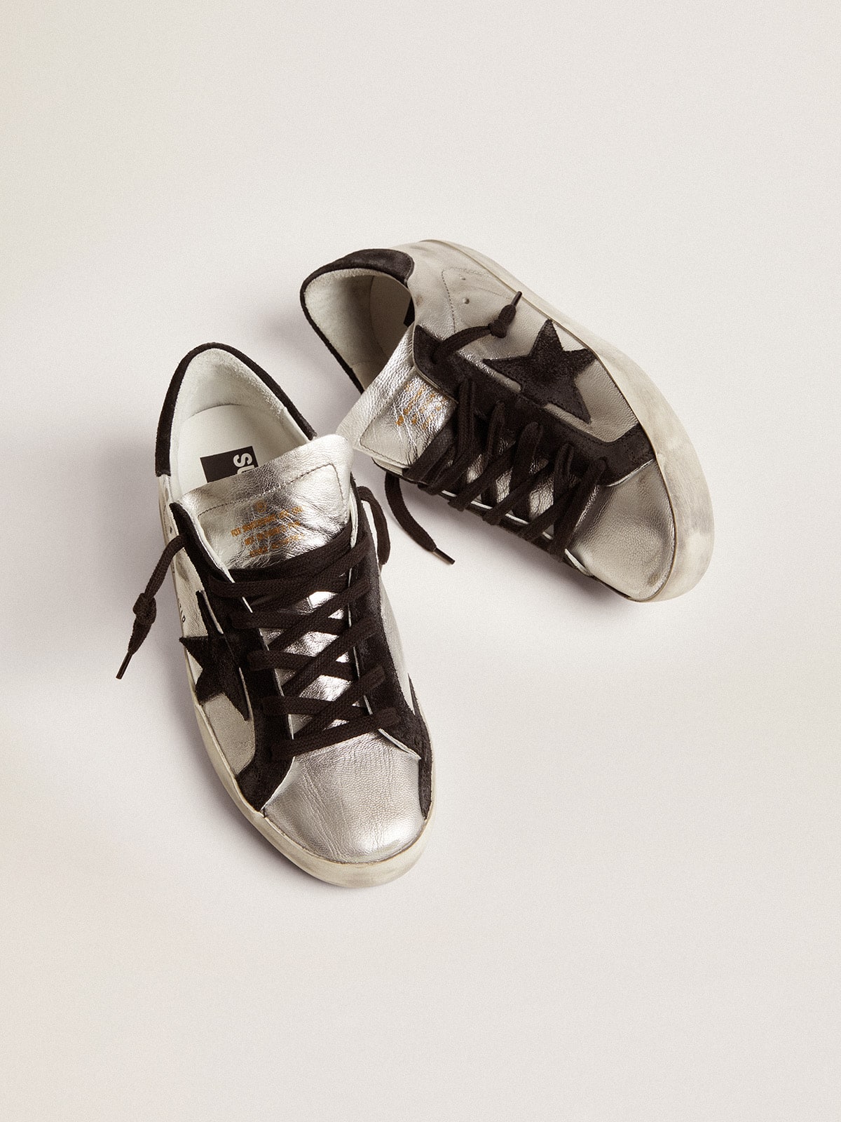 Women’s Super-Star sneakers in silver leather | Golden Goose | Golden Goose