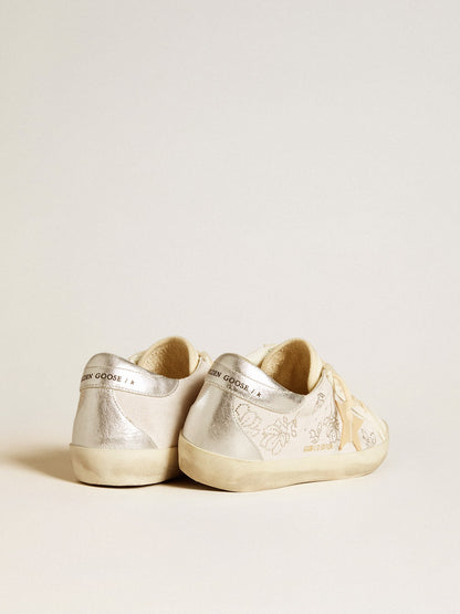 Women's Super-Star  with Swarovski crystals and smoke gray leather star | Golden Goose