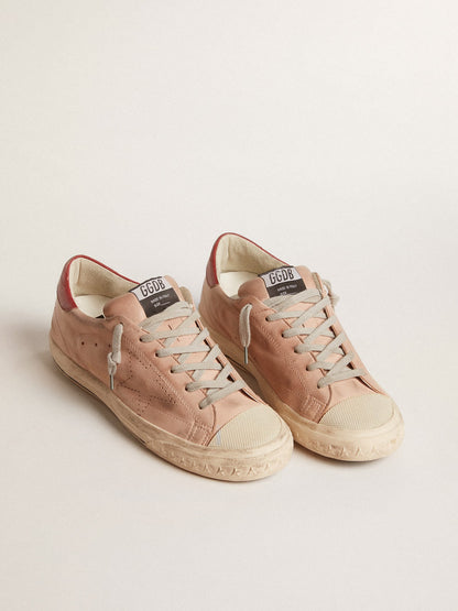 Super-Star LTD in pink nubuck with perforated star and leather heel tab | Golden Goose