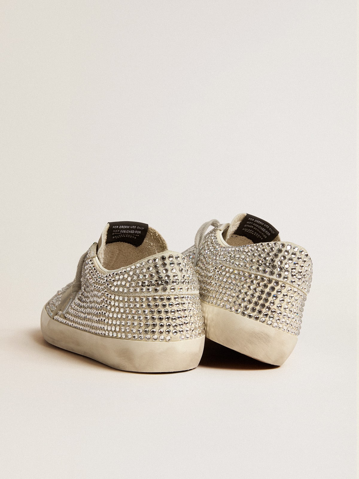 Super-Star in nubuck with Swarovski crystals and ice-gray suede star | Golden Goose