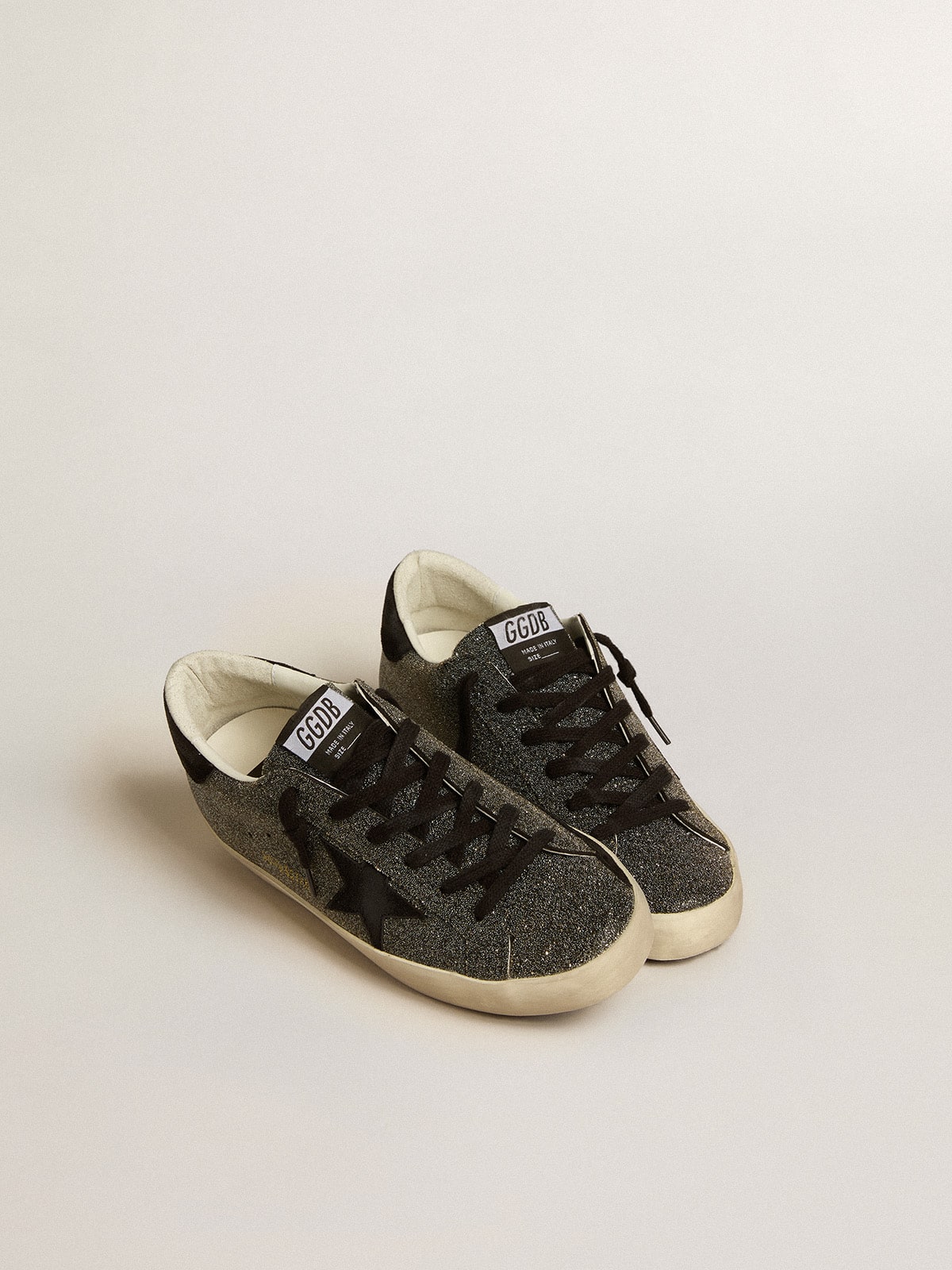 Women’s Super-Star in black Swarovski crystals with black suede star | Golden Goose