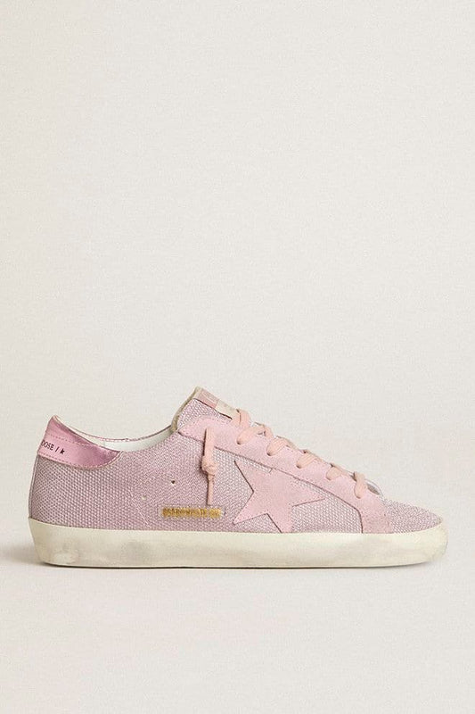 Super-Star LTD in glitter with suede star and leather heel tab | Golden Goose